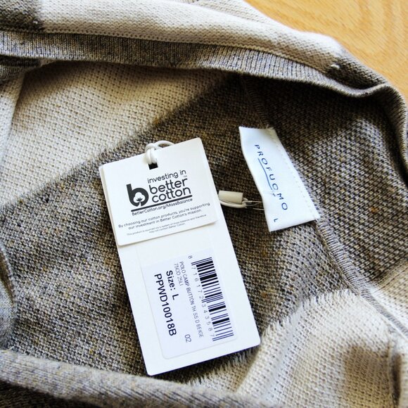 BNWT SS25 PROFUOMO CAMP STRIPE COTTON POLO L - Picture 8 of 13